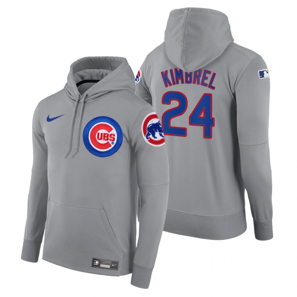 Men Chicago Cubs #24 Kimbrel gray road hoodie 2021 MLB Nike Jerseys->chicago cubs->MLB Jersey